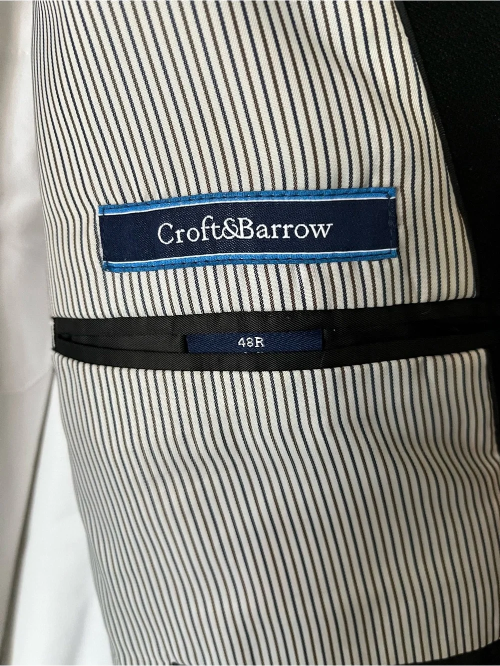 croft & barrow Black Sport Coat with White Shirt and Light Green Tie
